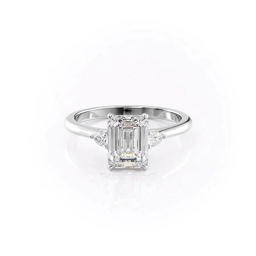 The Pave Alex Set With A 2.5 Carat Emerald 14K White Gold Lab Diamond