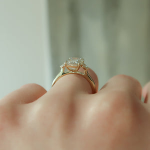 The Pears Liv Set  With A 3.5 Carat Emerald 14K Yellow Gold Moissanite