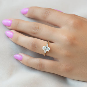 The Pears Liv Set  With A 2.5 Carat Oval 18K Yellow Gold Moissanite