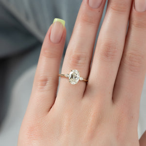 The Pears Liv Set  With A 2.5 Carat Oval 18K Yellow Gold Moissanite