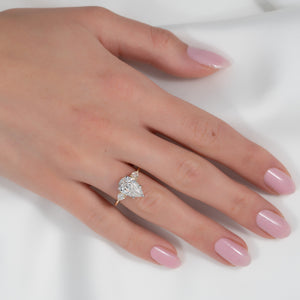 The Pears Liv Set  With A 2.5 Carat Pear 14K Yellow Gold Moissanite
