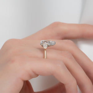 The Pears Liv Set  With A 2.5 Carat Pear 14K Yellow Gold Moissanite
