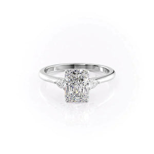 The Pave Alex Set With A 2.5 Carat Radiant 14K White Gold Lab Diamond