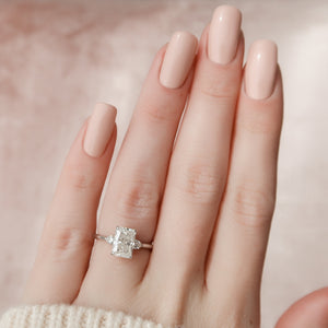 The Pears Liv Set  With A 3.5 Carat Radiant 18K White Gold Moissanite