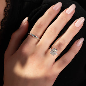 The Pears Liv Set  With A 3.5 Carat Radiant 18K White Gold Moissanite