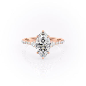 The Pears Liv Set With A 2 Carat Marquise 14K Rose Gold Lab Diamond