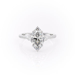 The Pears Liv Set With A 2 Carat Marquise 18K White Gold Lab Diamond