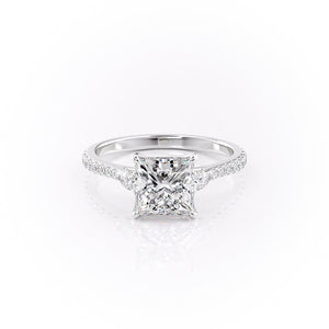 The Pears Liv Set With A 1 Carat Princess 18K White Gold Lab Diamond