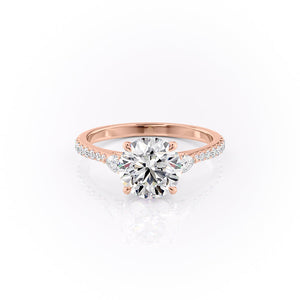 The Pears Liv Set With A 1.5 Carat Round 14K Rose Gold Lab Diamond