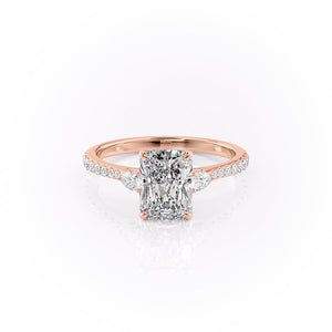 The Pears Liv Set With A 1 Carat Radiant 14K Rose Gold Lab Diamond