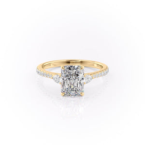 The Pears Liv Set With A 1 Carat Radiant 14K Yellow Gold Lab Diamond