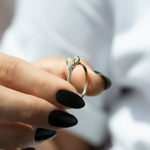 The Lia Set  With A 2.5 Carat Cushion 18K Yellow Gold Moissanite