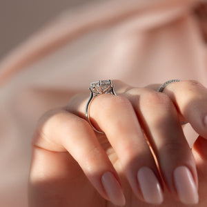 The Lia Set With A 2 Carat Emerald 14K White Gold Lab Diamond