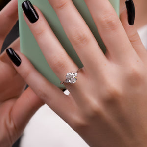 The Lia Set  With A 2.5 Carat Oval 14K White Gold Moissanite