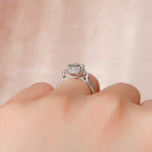 The Lia Set With A 1 Carat Oval 14K White Gold Lab Diamond