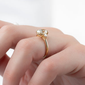 The Lia Set With A 3 Carat Oval 18K Yellow Gold Lab Diamond