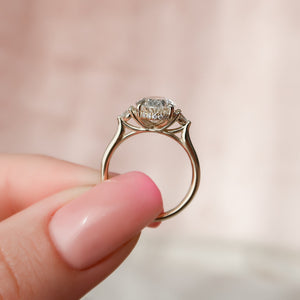 The Lia Set  With A 4.5 Carat Oval 18K Yellow Gold Moissanite