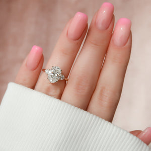 The Lia Set With A 1 Carat Oval 14K Yellow Gold Lab Diamond