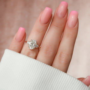 The Lia Set  With A 4.5 Carat Oval 18K Yellow Gold Moissanite