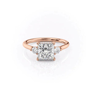 The Lia Set  With A 1 Carat Princess 18K Rose Gold Moissanite