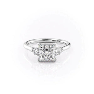The Lia Set With A 1 Carat Princess 14K White Gold Lab Diamond