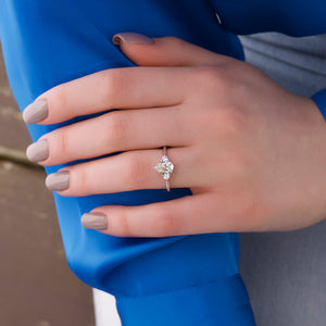 The Lia Set  With A 2.5 Carat Pear 14K White Gold Moissanite