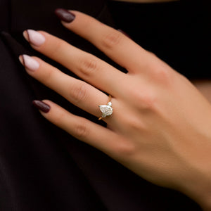 The Lia Set With A 1 Carat Pear 14K Yellow Gold Lab Diamond