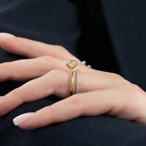 The Lia Set  With A 4.5 Carat Round 18K Yellow Gold Moissanite