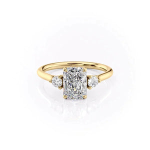The Lia Set With A 1 Carat Radiant 18K Yellow Gold Lab Diamond