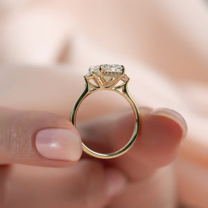 The Lia Set With A 1 Carat Radiant 14K Yellow Gold Lab Diamond