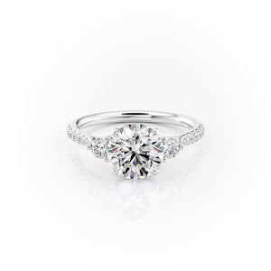 The Lia Set  With A 1.5 Carat Round 14K White Gold Moissanite