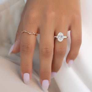 The Liv Set  With A 2.5 Carat Oval 14K Rose Gold Moissanite