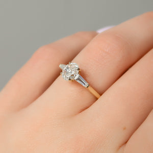 The Liv Set  With A 3.5 Carat Oval 18K Yellow Gold Moissanite