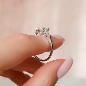 The Liv Set  With A 2.5 Carat Princess 18K White Gold Moissanite