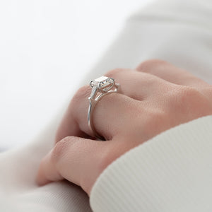 The Liv Set  With A 2.5 Carat Princess 18K White Gold Moissanite