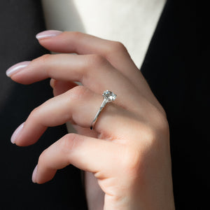 The Liv Set  With A 4.5 Carat Round 14K White Gold Moissanite
