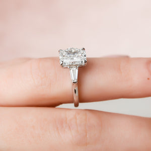 The Liv Set  With A 1.5 Carat Radiant 18K White Gold Moissanite