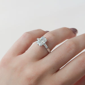 The Liv Set  With A 1.5 Carat Radiant 18K White Gold Moissanite