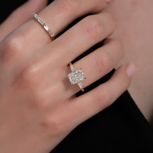 The Liv Set  With A 2.5 Carat Radiant 18K Yellow Gold Moissanite