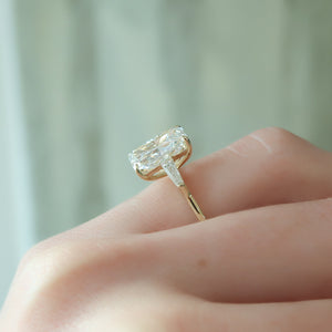The Liv Set  With A 2.5 Carat Radiant 18K Yellow Gold Moissanite
