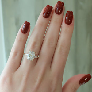 The Liv Set  With A 2.5 Carat Radiant 18K Yellow Gold Moissanite