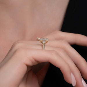 The Liv Set  With A 2.5 Carat Radiant 18K Yellow Gold Moissanite