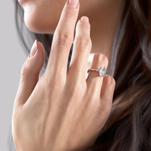 The Liv Set  With A 2.5 Carat Marquise 14K Rose Gold Moissanite