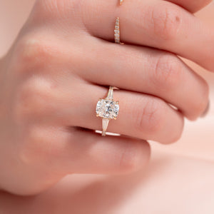 The Pave Liv Set With A 2.5 Carat E. Cushion 14K Rose Gold Lab Diamond