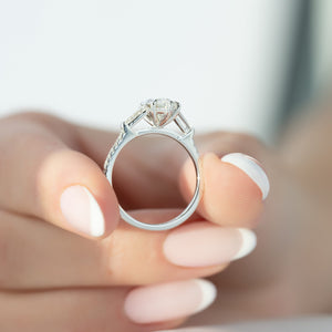 The Pave Liv Set With A 2.5 Carat Marquise 18K White Gold Lab Diamond