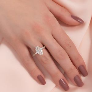 The Liv Set  With A 3 Carat Marquise 18K Yellow Gold Moissanite