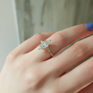 The Pave Liv Set With A 3 Carat Marquise 14K Yellow Gold Lab Diamond