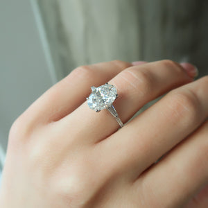 The Pave Liv Set With A 2.5 Carat Oval 14K White Gold Lab Diamond