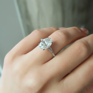 The Pave Liv Set  With A 5 Carat Oval 14K White Gold Moissanite