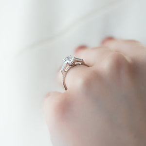 The Pave Liv Set  With A 4.5 Carat Oval 14K White Gold Moissanite